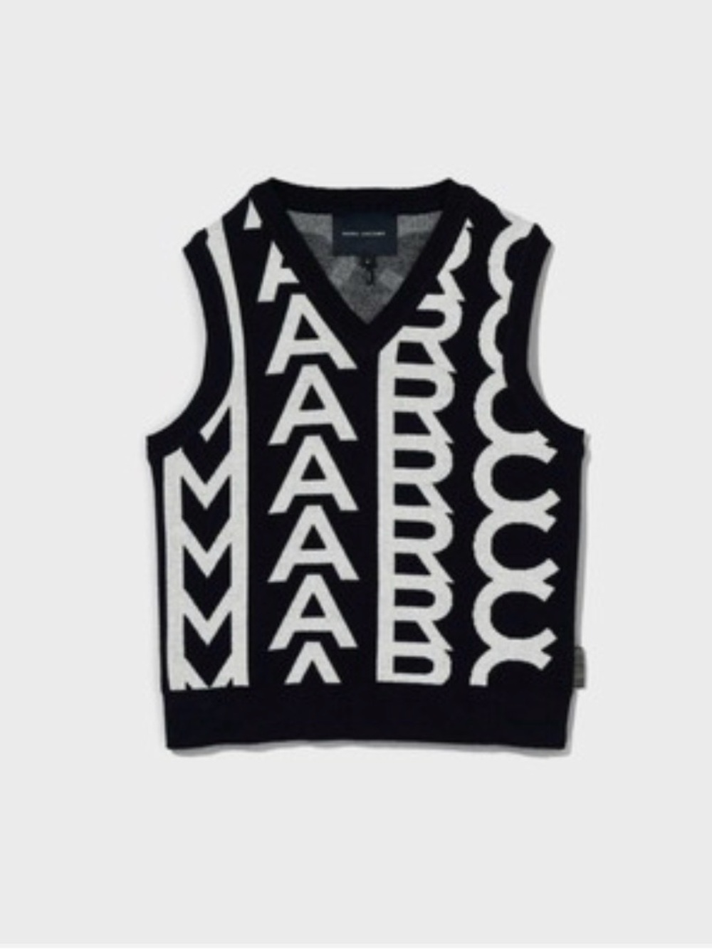 Marc Jacobs The Monogram Knit Vest (Black and White) Sweater Vest